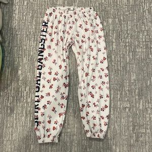 spiritual gangster white floral sweatpants